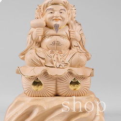 MD523『大黒天』仏教美術 ヒノキ製高級木彫り細密彫刻・木彫仏像