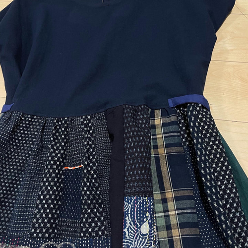 ハンドメイド 綿色々 安曇野木綿 型染め 刺し子 パッチワーク