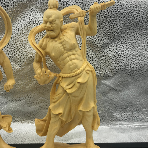 極上の木彫】金刚力士 仁王像 実木彫刻 鎮宅辟邪 木彫仏像 彫刻