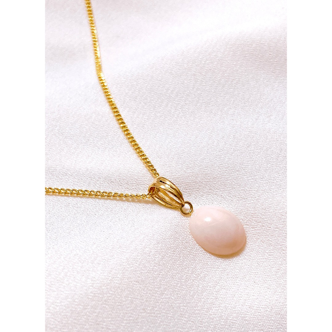 【K18 コーラルジュエリー】シンプルピンクコーラルペンダント　宝石珊瑚　ｎ001