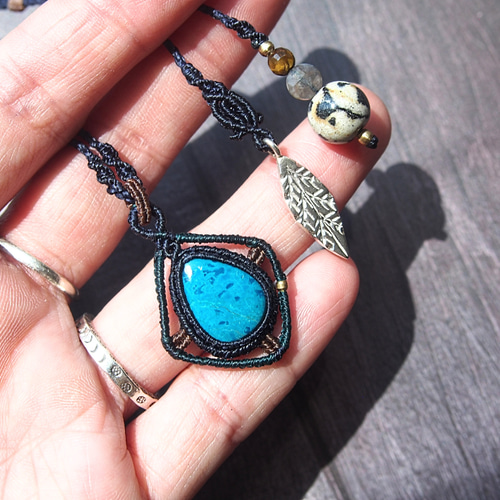 天然石マクラメネックレス シャッタカイト ネックレス・ペンダント  