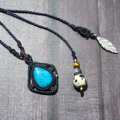 天然石マクラメネックレス シャッタカイト ネックレス・ペンダント  