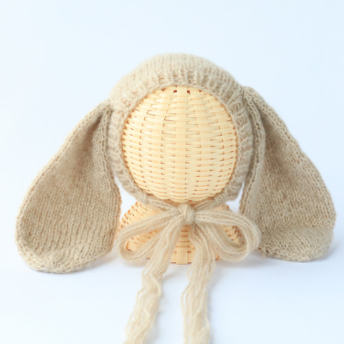 うさぎちゃんボンネット⁑ニューボーンフォト 帽子(ベビー・キッズ