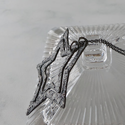 "Concrete"  silver  long necklace   ( 星 ) 3枚目の画像