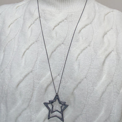 "Concrete"  silver  long necklace   ( 星 ) 4枚目の画像