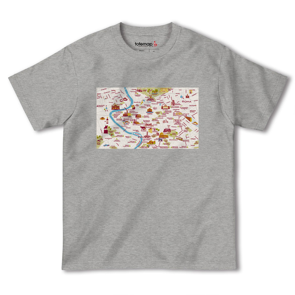 map-T ローマ（イタリア）地図 半袖Tシャツ 4枚目の画像