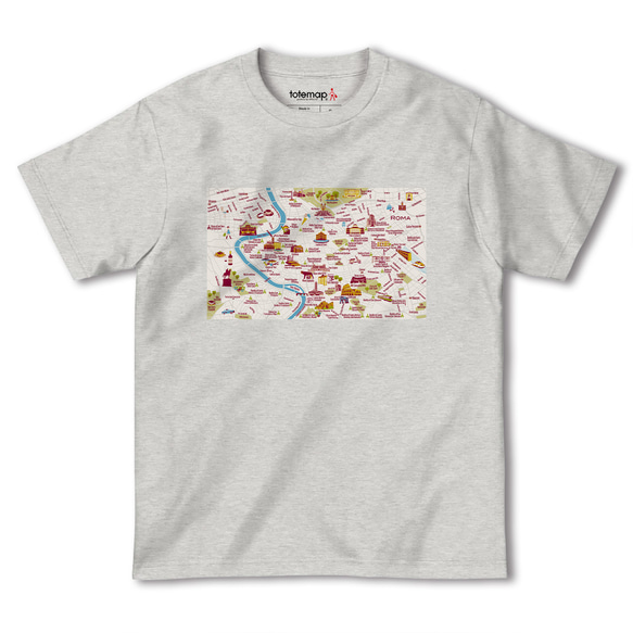 map-T ローマ（イタリア）地図 半袖Tシャツ 3枚目の画像