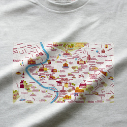 map-T ローマ（イタリア）地図 半袖Tシャツ 10枚目の画像