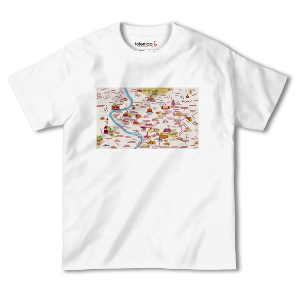 map-T ローマ（イタリア）地図 半袖Tシャツ 2枚目の画像