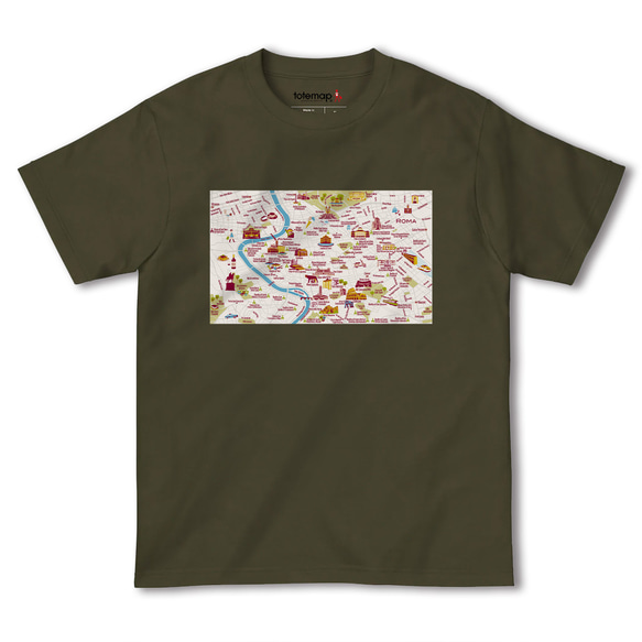 map-T ローマ（イタリア）地図 半袖Tシャツ 8枚目の画像