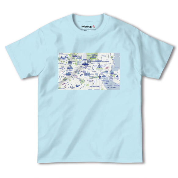 map-T ヘルシンキ（フィンランド）地図 半袖Tシャツ 7枚目の画像