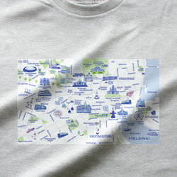 map-T ヘルシンキ（フィンランド）地図 半袖Tシャツ 9枚目の画像