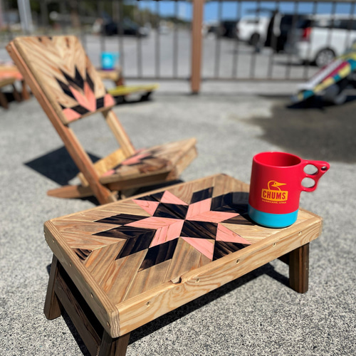 オルテガ柄ローテーブル・リビングローテーブル