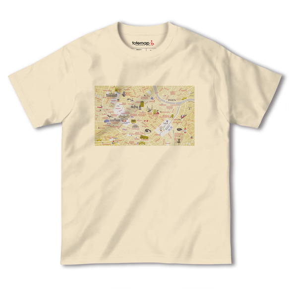 map-T ウィーン1（オーストリア）地図 半袖Tシャツ 6枚目の画像