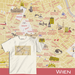 map-T ウィーン1（オーストリア）地図 半袖Tシャツ 1枚目の画像