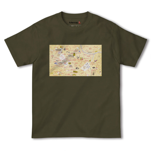 map-T ウィーン1（オーストリア）地図 半袖Tシャツ 7枚目の画像