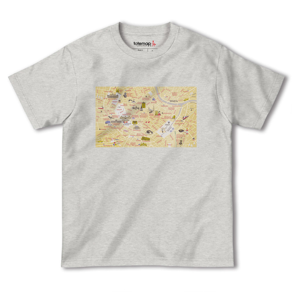 map-T ウィーン1（オーストリア）地図 半袖Tシャツ 3枚目の画像