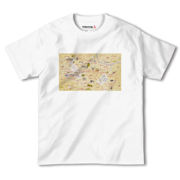 map-T ウィーン1（オーストリア）地図 半袖Tシャツ 2枚目の画像