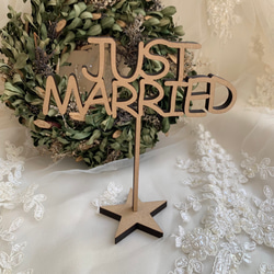 ケーキトッパー　JUST MARRIED  結婚式　Mサイズ 4枚目の画像