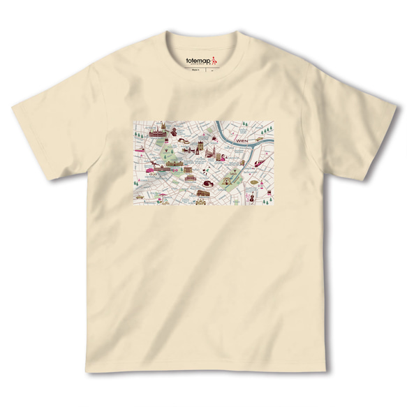 map-T ウィーン2（オーストリア）地図 半袖Tシャツ 6枚目の画像