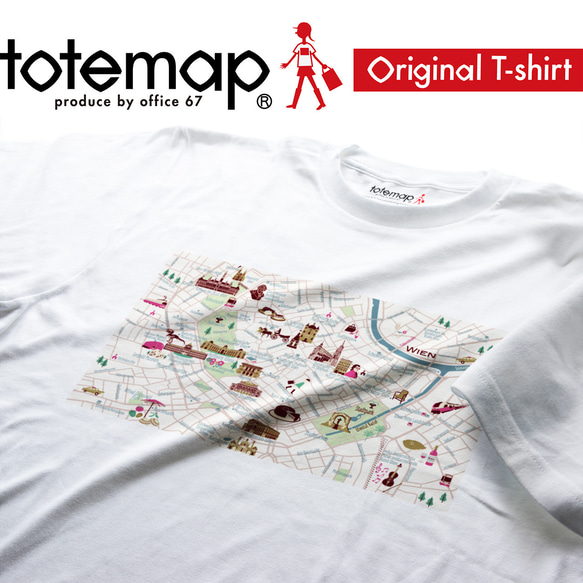 map-T ウィーン2（オーストリア）地図 半袖Tシャツ 9枚目の画像