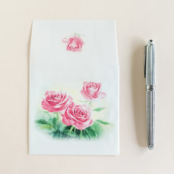 Rosesダイカットメッセージカード楕円型3枚　封筒付き 7枚目の画像