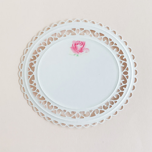 Rosesダイカットメッセージカード楕円型3枚 封筒付き メッセージカード