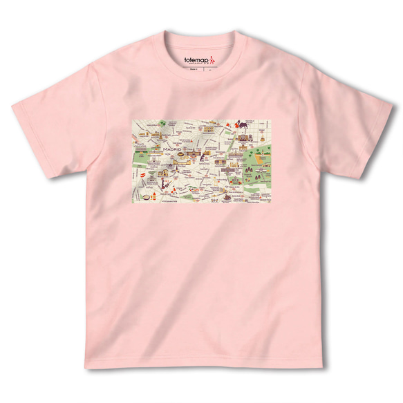 map-T マドリード（スペイン）地図 半袖Tシャツ 7枚目の画像