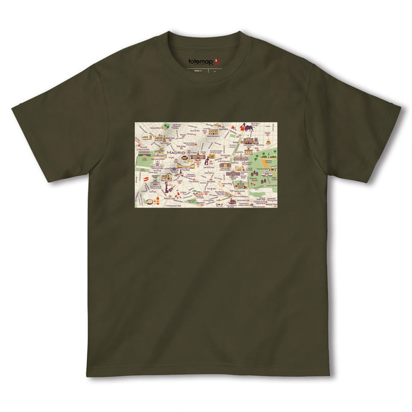 map-T マドリード（スペイン）地図 半袖Tシャツ 8枚目の画像