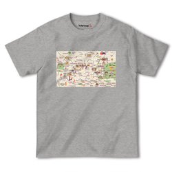 map-T マドリード（スペイン）地図 半袖Tシャツ 4枚目の画像