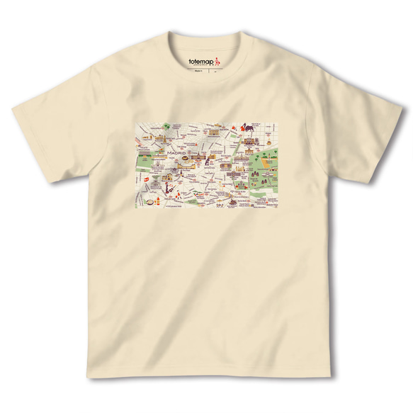 map-T マドリード（スペイン）地図 半袖Tシャツ 6枚目の画像