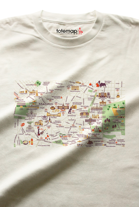 map-T マドリード（スペイン）地図 半袖Tシャツ 10枚目の画像