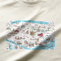 map-T コペンハーゲン（デンマーク）地図 半袖Tシャツ 10枚目の画像