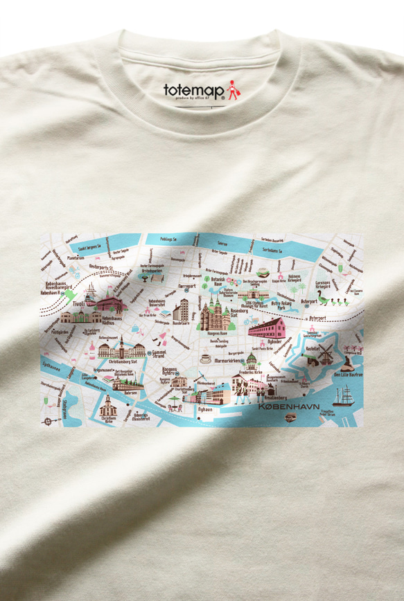 map-T コペンハーゲン（デンマーク）地図 半袖Tシャツ 10枚目の画像