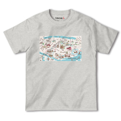 map-T コペンハーゲン（デンマーク）地図 半袖Tシャツ 3枚目の画像