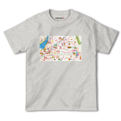 map-T 台北（台湾）地図 半袖Tシャツ 3枚目の画像