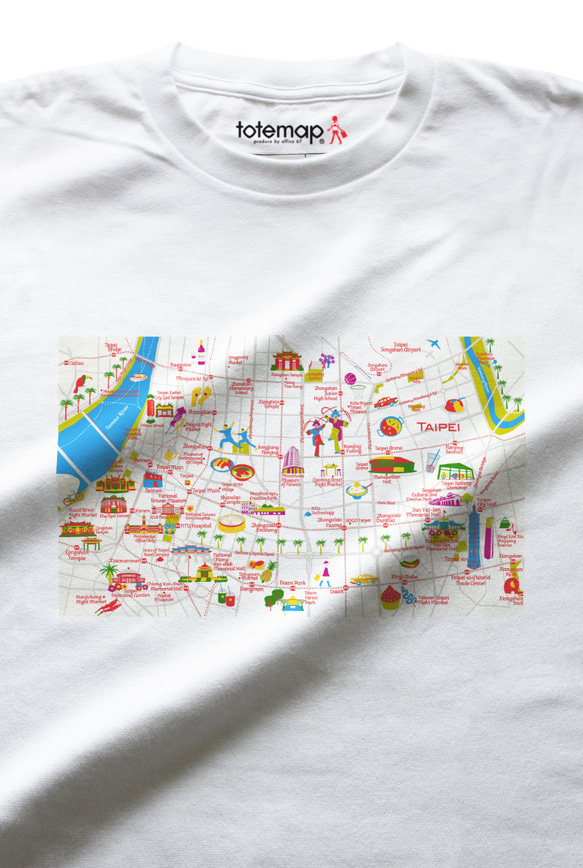 map-T 台北（台湾）地図 半袖Tシャツ 10枚目の画像