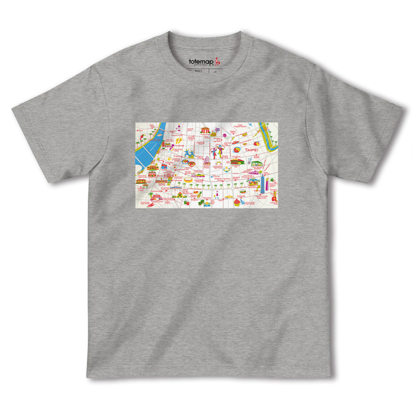 map-T 台北（台湾）地図 半袖Tシャツ 4枚目の画像