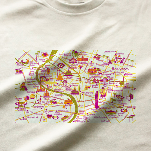 map-T バンコク（タイ）地図 半袖Tシャツ Tシャツ totemap 通販