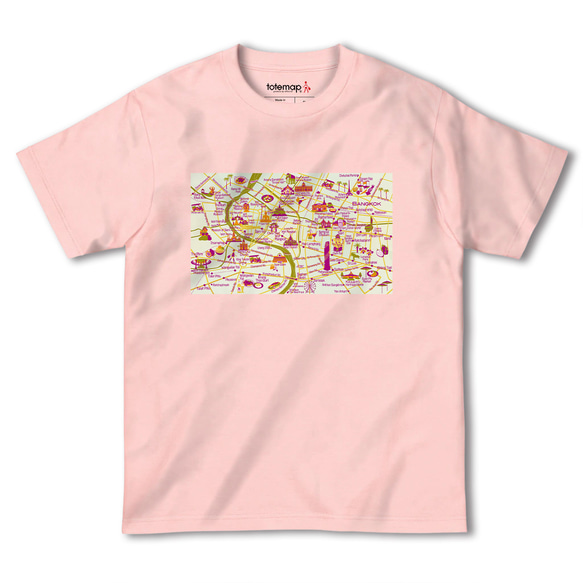 map-T バンコク（タイ）地図 半袖Tシャツ 6枚目の画像