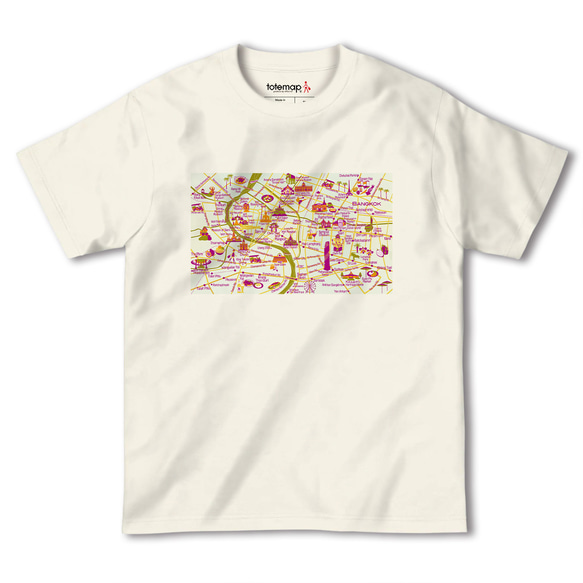 map-T バンコク（タイ）地図 半袖Tシャツ 4枚目の画像