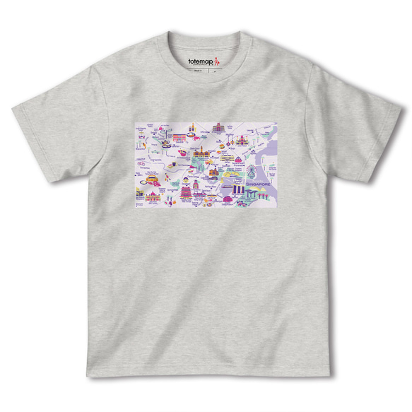 map-T シンガポール 地図 半袖Tシャツ 3枚目の画像