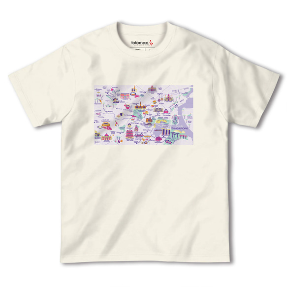 map-T シンガポール 地図 半袖Tシャツ 4枚目の画像