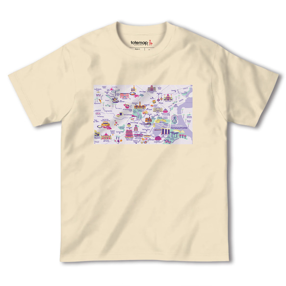 map-T シンガポール 地図 半袖Tシャツ 5枚目の画像