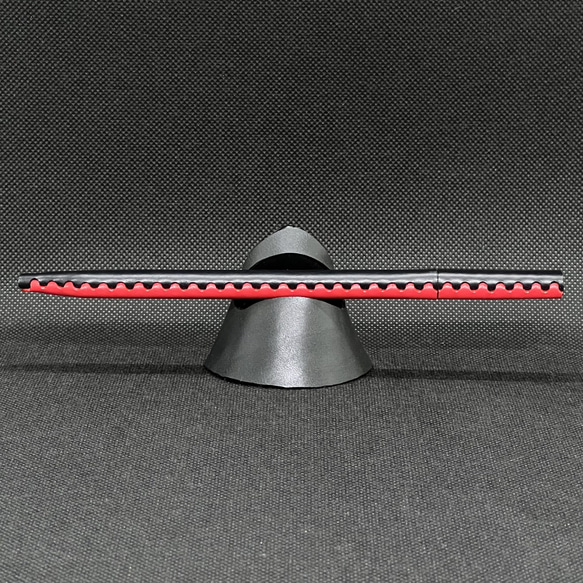 本革１本挿し鉛筆ケース・ダブル[革組子]：赤×黒　 1枚目の画像