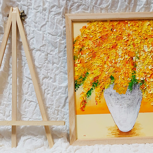 油絵 絵画 ミモザ【色紙】 絵画 ＨＲ 通販｜Creema(クリーマ)