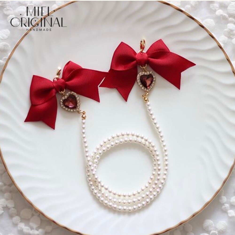 ♪310❤️ パールガラスストーンマスクチェーンマスク