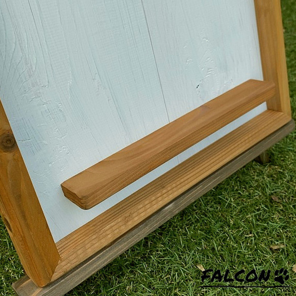 [工房FALCON] 木製掲示板イーゼルタイプ　ホワイト&オークカラーver. 5枚目の画像