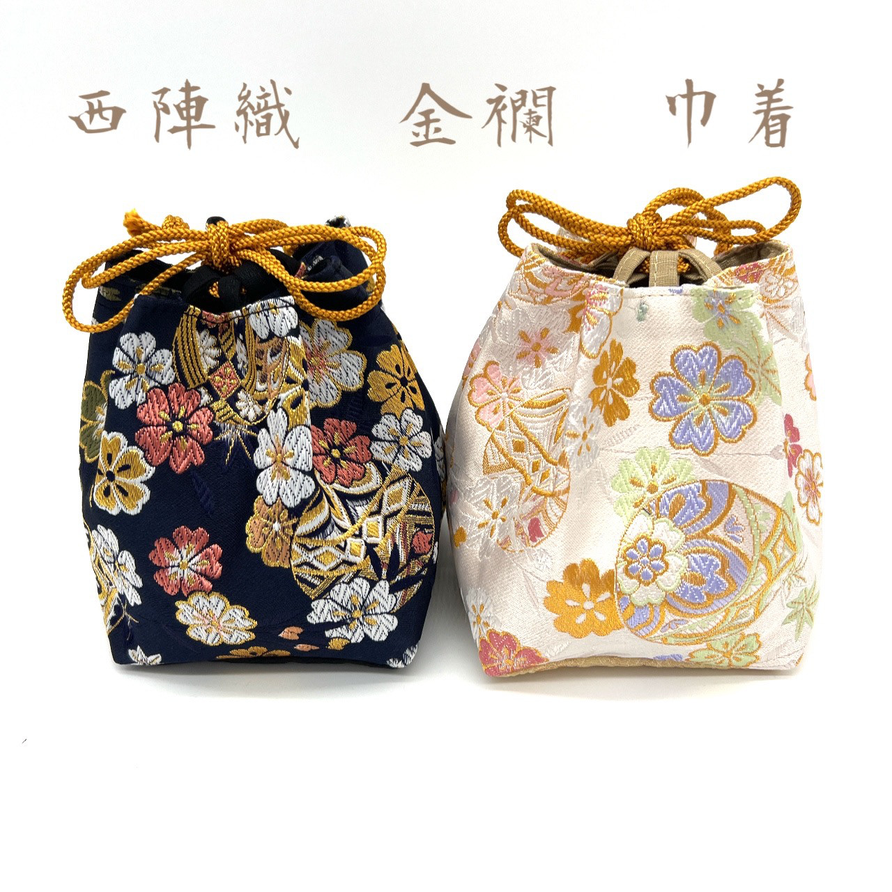 以京都西陣織布料製成的日式時尚束口袋束口包・抽繩包DandK 的