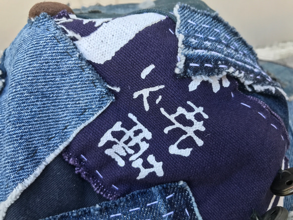 襤褸パッチワーク帽子「キャップ-018」 11枚目の画像